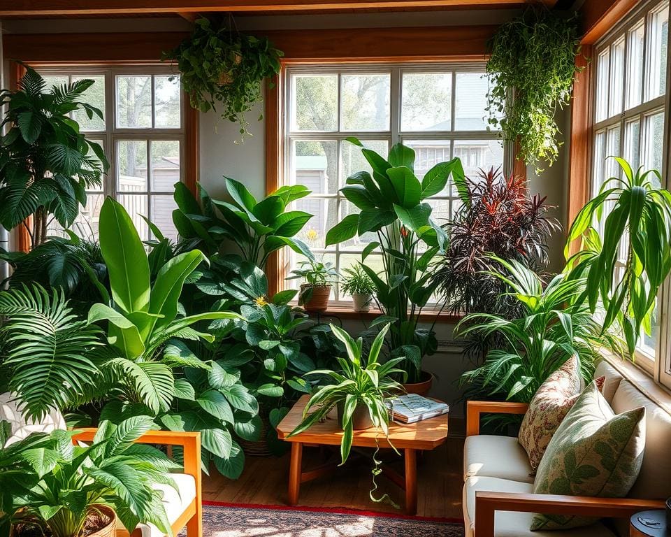 Groene planten woonkamer