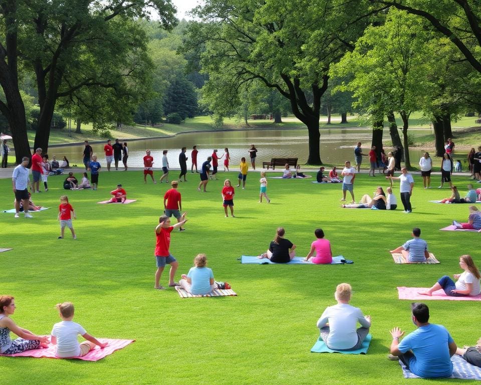 Parkdag met sport en ontspanning